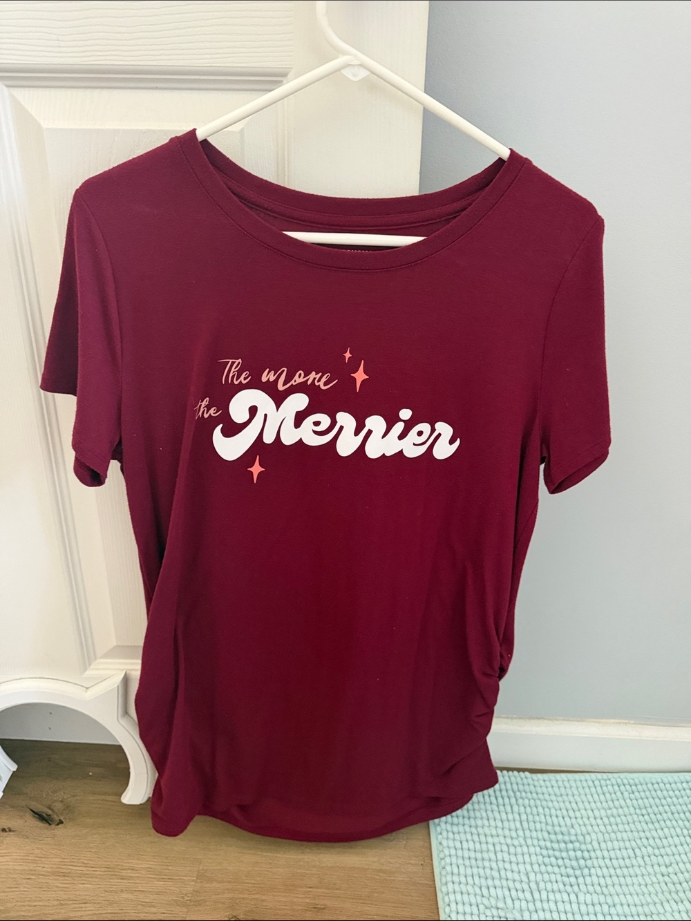 Maternity Sonoma Women's Short-Sleeve Tee in Burgundy.